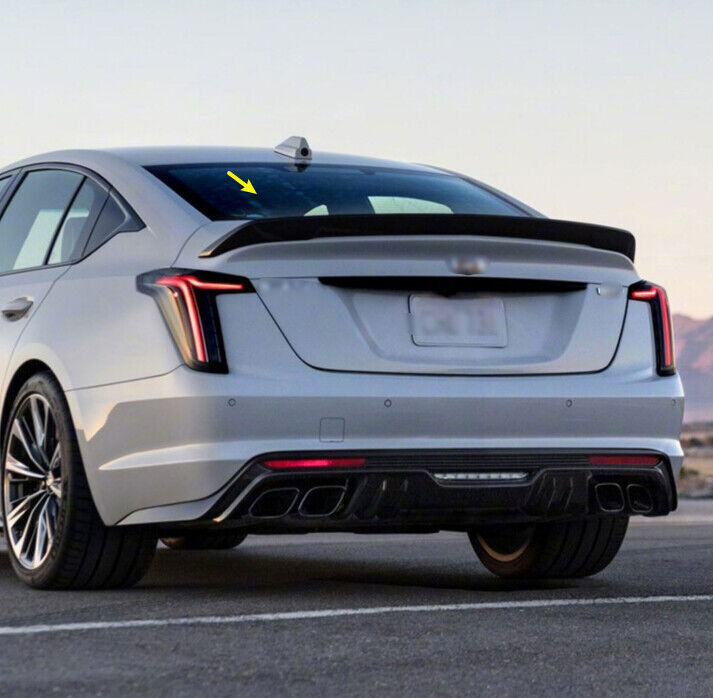 for Cadillac CT5 2020-2024 ABS Glossy Black Rear Trunk Spoiler Wing Molding Trim