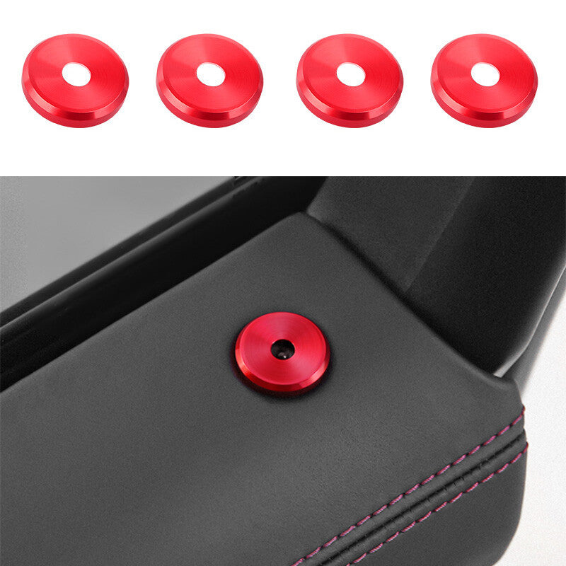 Red aluminum interior door lock ring trim is suitable for the for Porsche Macan 2015 - 2021