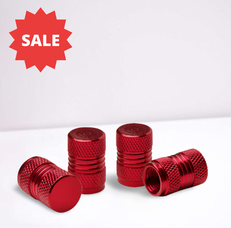4-Piece Red Car Tire Valve Cover Stem Cover Air Valve Dust Cover for GMC