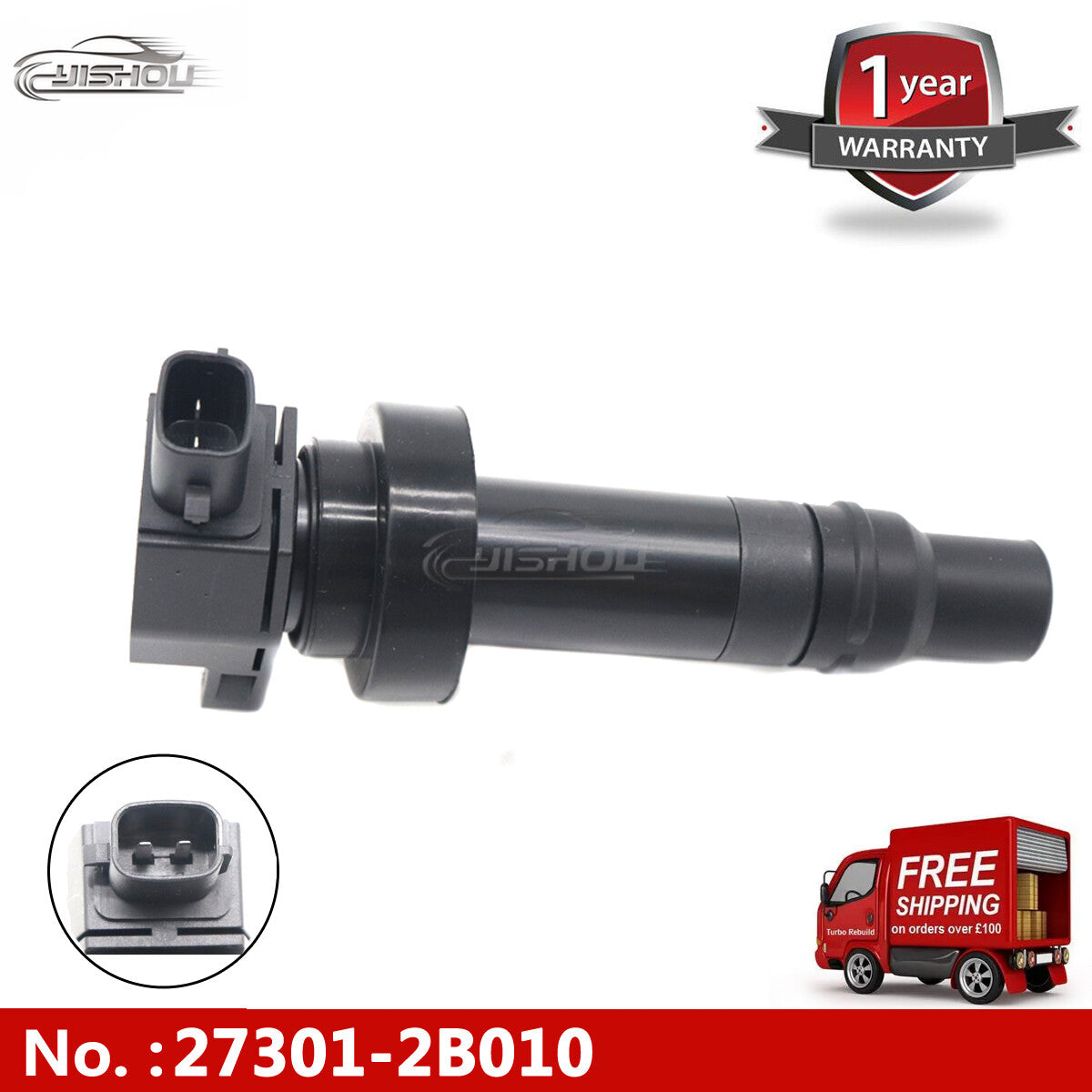 The ignition coil is suitable for 12-20 for Hyundai for Veloster Rio Soul 1.6L 27301-2B100 UF636
