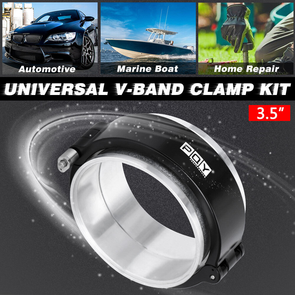 3.5'' 90mm Aluminum HD V-Band Clamp Quick Release for Intercooler Intake Pipes