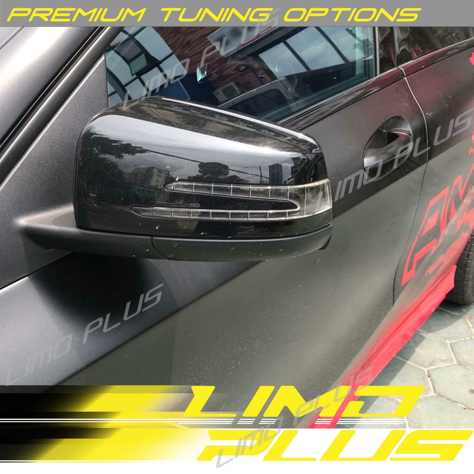 Gloss Black Side Mirror Cover Caps for Mercedes W204 C180 C200 C250 C300 10-14