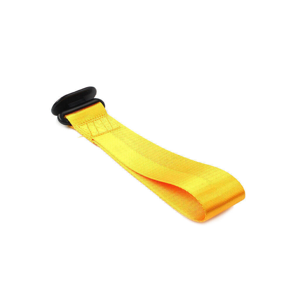 Car Tow Towing Strap Belt Rope Rally Hook Universal Rear/Front Bumper Yellow