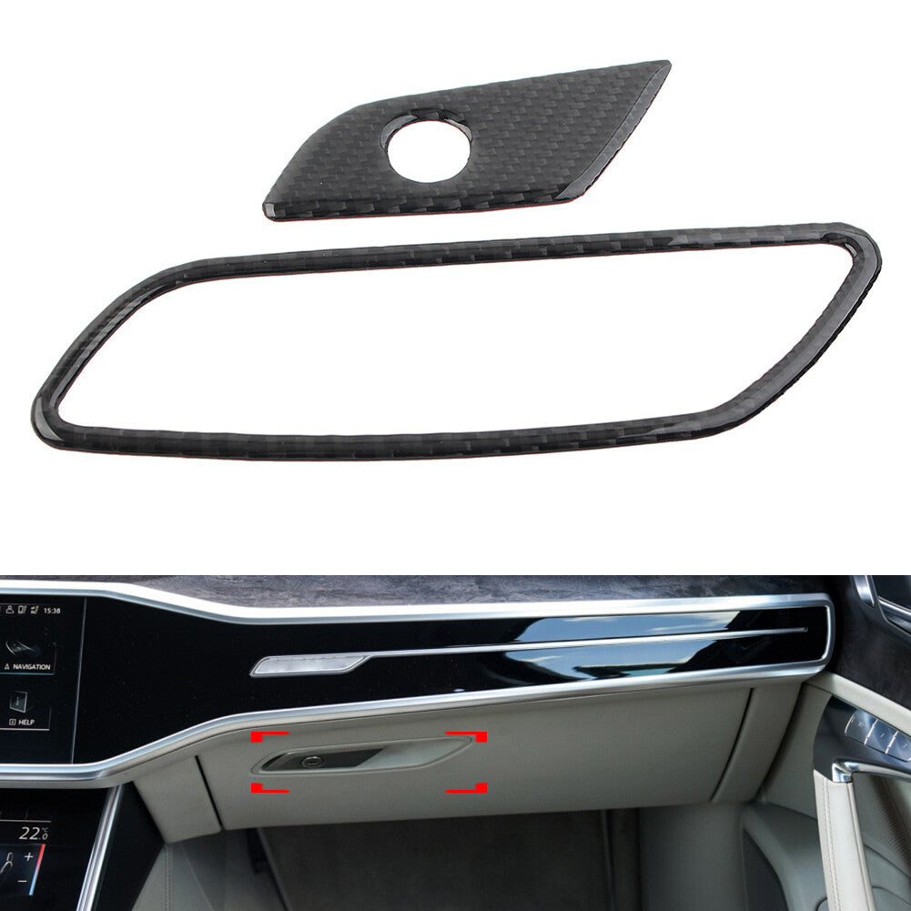 2 Pcs Copilot Storage Box Handle Cover Trim for Audi A6 C8 2019-2021 2020
