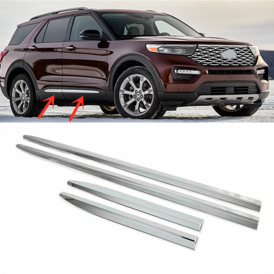 for Ford Explorer 2020-2022 Chrome Outer door body side molding cover Strip trim