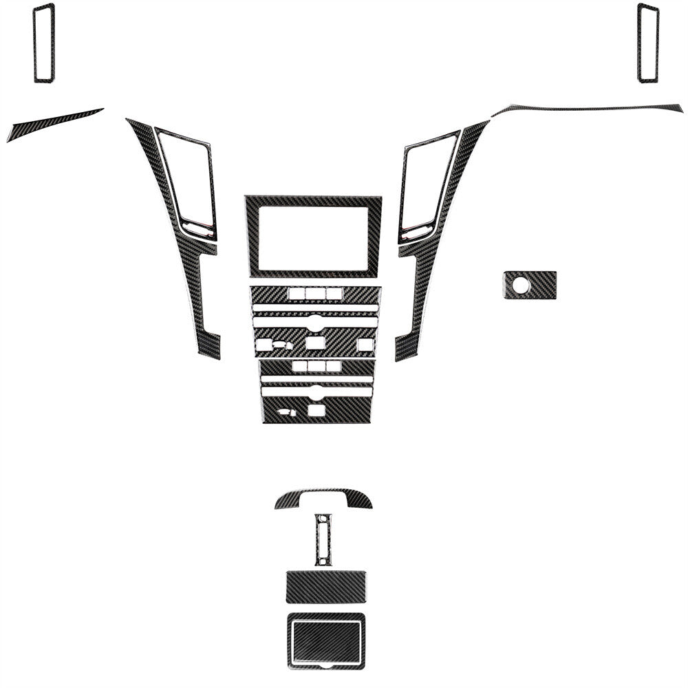 17PCS Carbon Fiber Central Control Interior Trim Set for Infiniti Q50/60 2014-22
