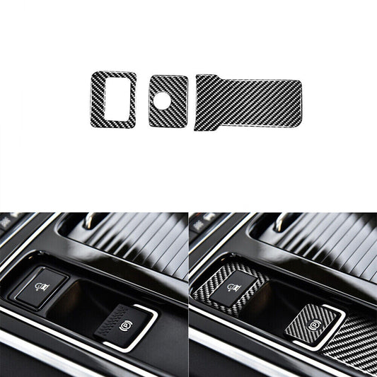 Carbon Fiber Electronic Handbrake Cover Trim for Jaguar F-PACE XE XF 2016-2020
