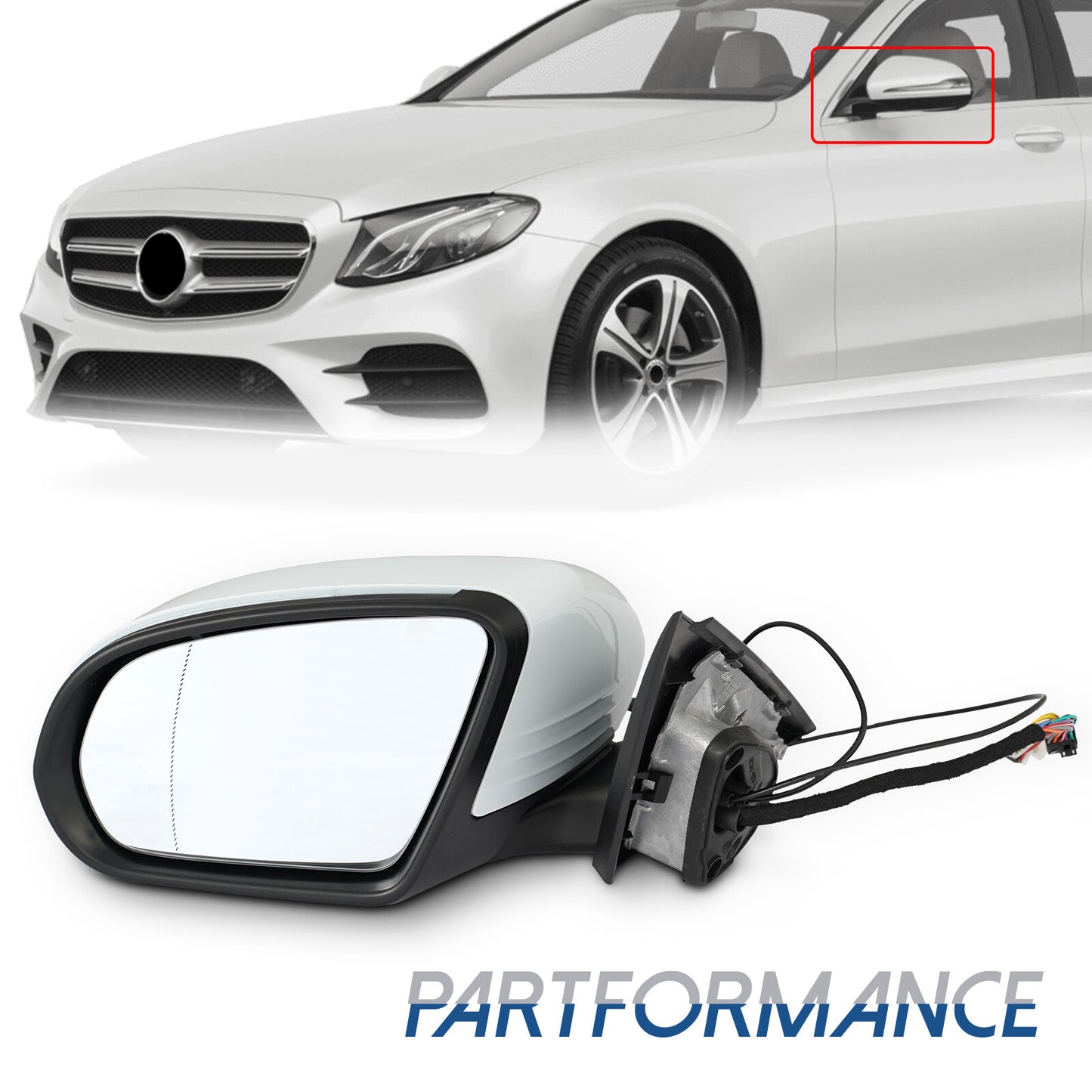 White left-hand side mirror for 2015-2021 for Mercedes C250 C300 C350 C63