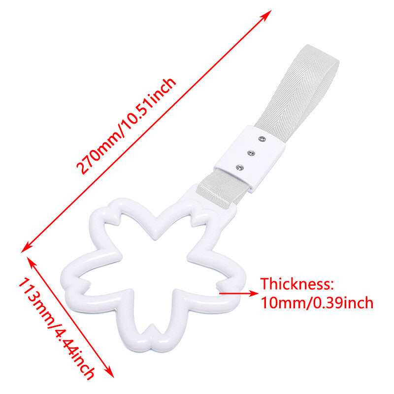 White Car Warning Handle Strap Subway Bus Cherry Blossom Tsurikawa Ring JDM