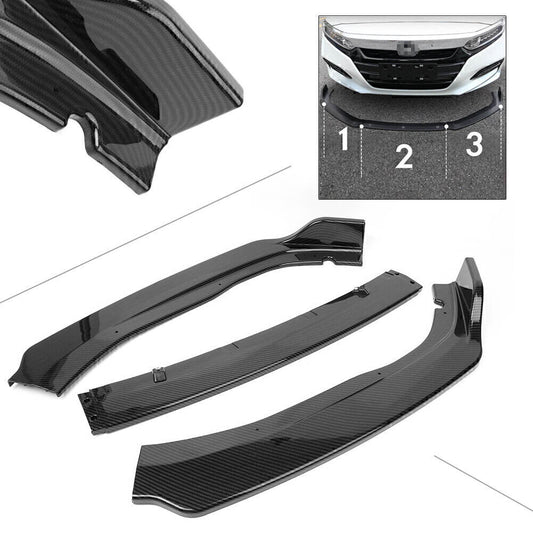 Pattern Add On Front Bumper Lip Spoiler-A Carbon Fiber ABS for 2018 for Honda Accord