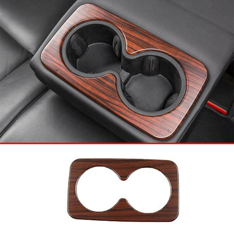 Matte Wood Grain Look Rear Water Cup Frame Cover Trim for Cadillac XT5 2017-2022