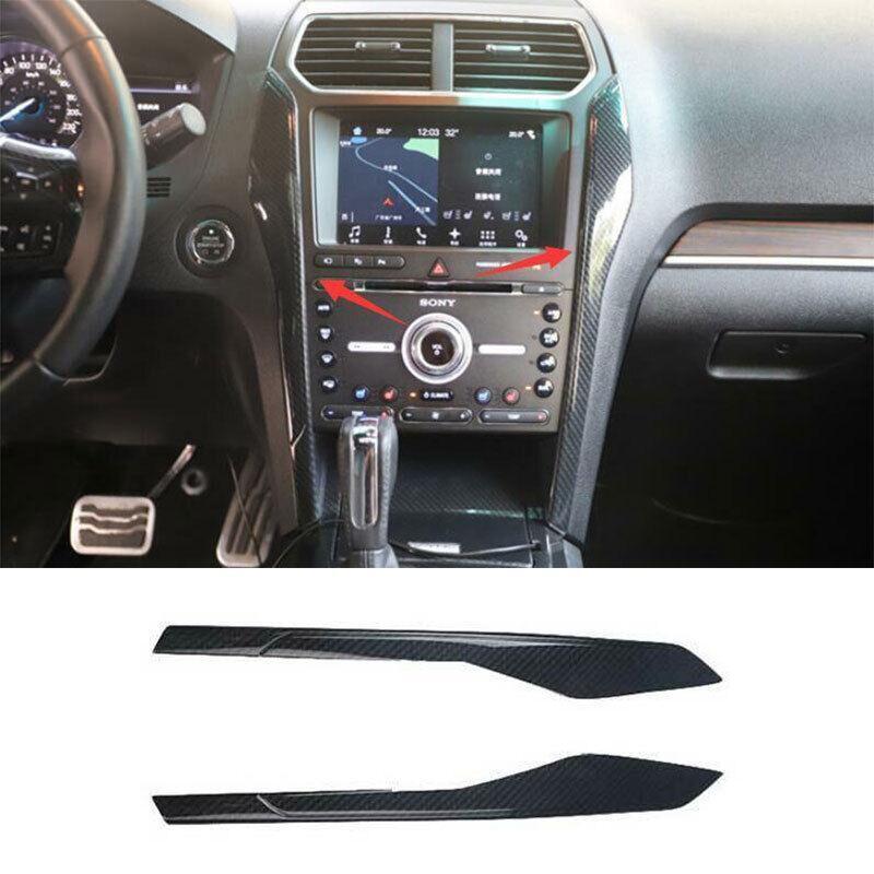 Console Navigation Both Side Trim for Ford Explorer 2011-2019 ABS Carbon Fiber