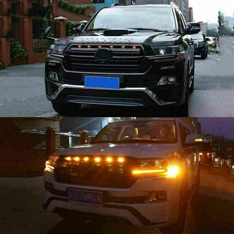 Bumper Grille Style LED Light Bars Trim for Toyota for Land Cruiser 2016-2021