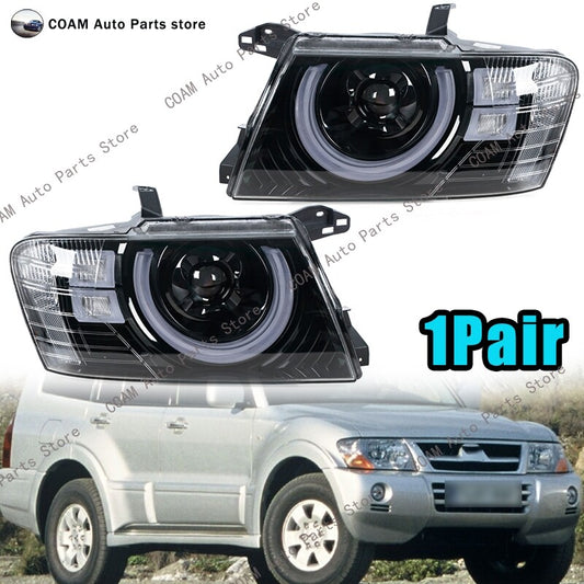 A pair of LED headlights suitable for Pajero Montero Shogun V73 V75 V76 V77 V78 2000 - 2011 vehicles.