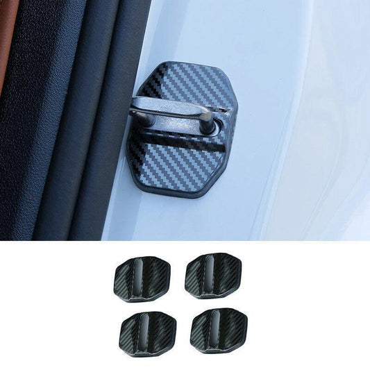for BMW X5 G05 2019-2021 Carbon Fiber Steel Door Lock Buckle Protection Trim 4X