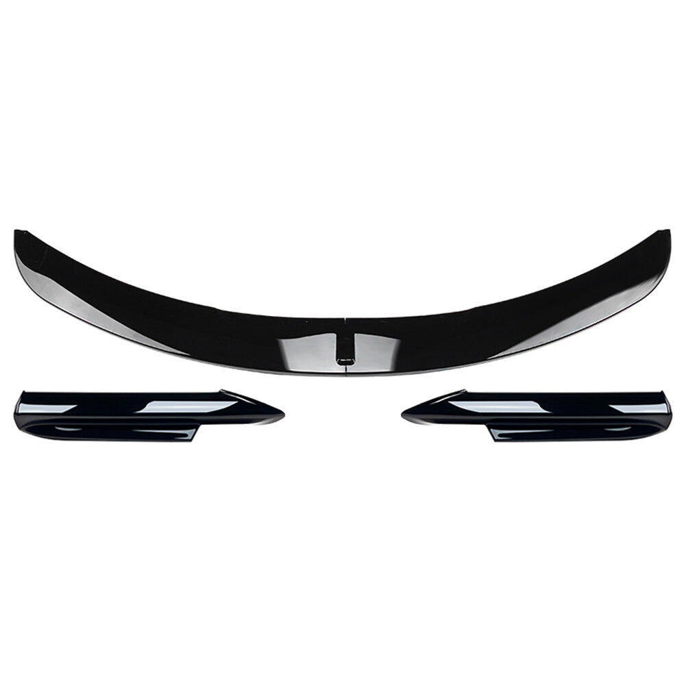 Front Bumper Spoiler Lip+Side Splitter Cover Trim Fit for BMW 3 Series E90 Black