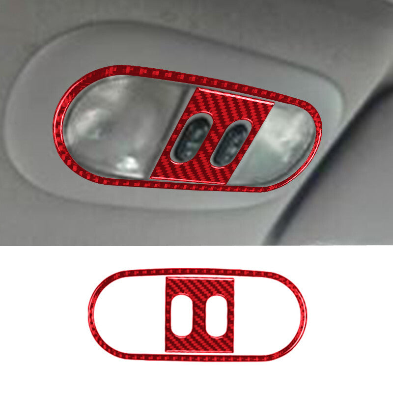 Red Carbon Fiber Overhead Reading Light Panel Trim Cover for Ford F150 2004-2008