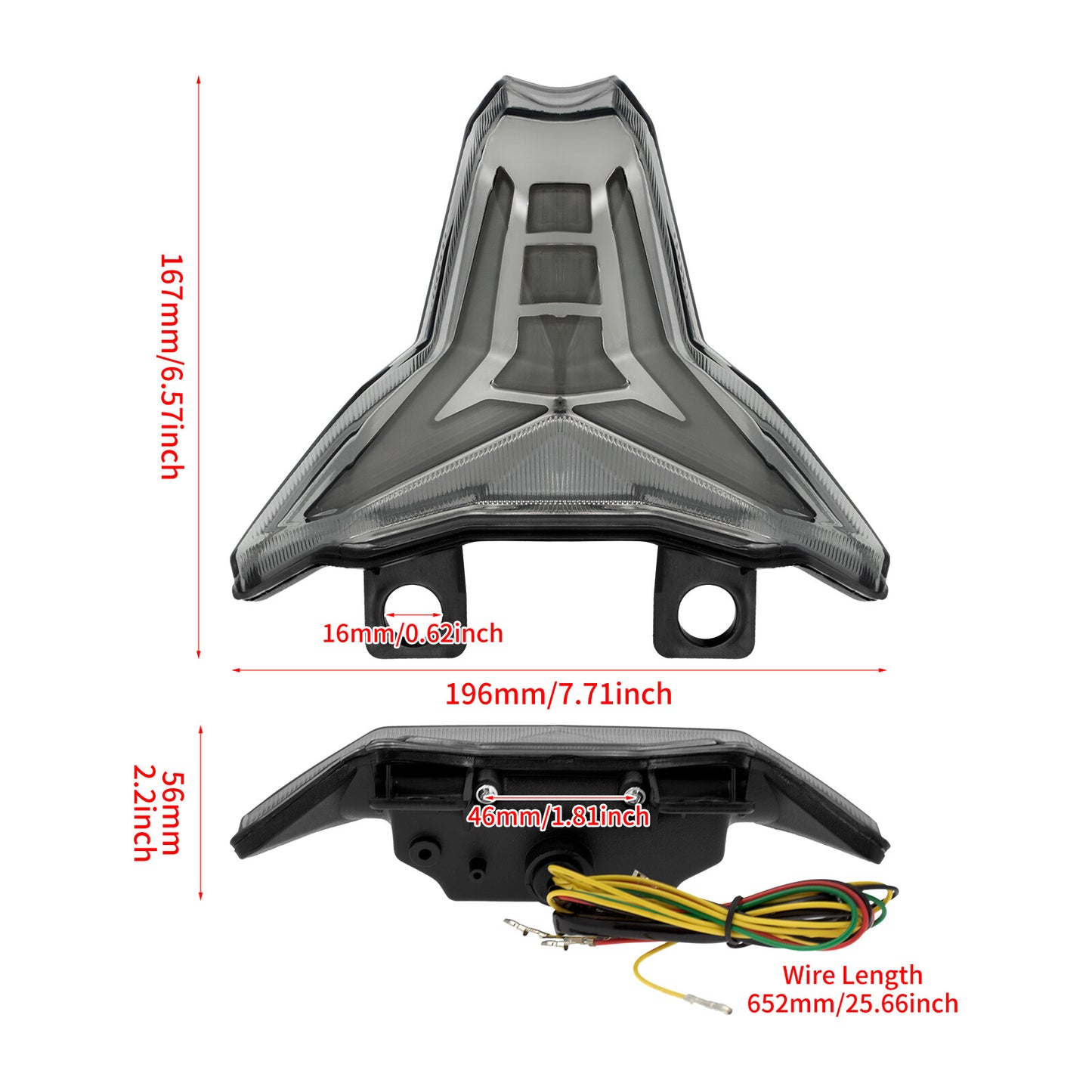 Integrated LED Brake Turn Signal Tail Light for KAWASAKI ZX 10R 2016-2023