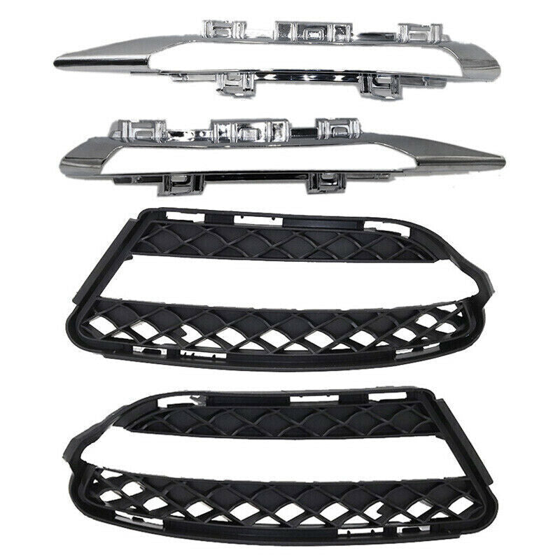 4pcs Front Fog Driving Light Grille Trim Fit for Mercedes Benz S W221 2010-2013