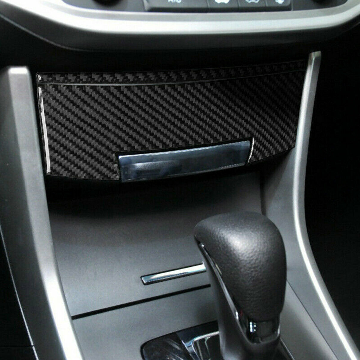 For 2013-2017 for Honda Accord Carbon Fiber Interior Central Storage Box Cover Trim