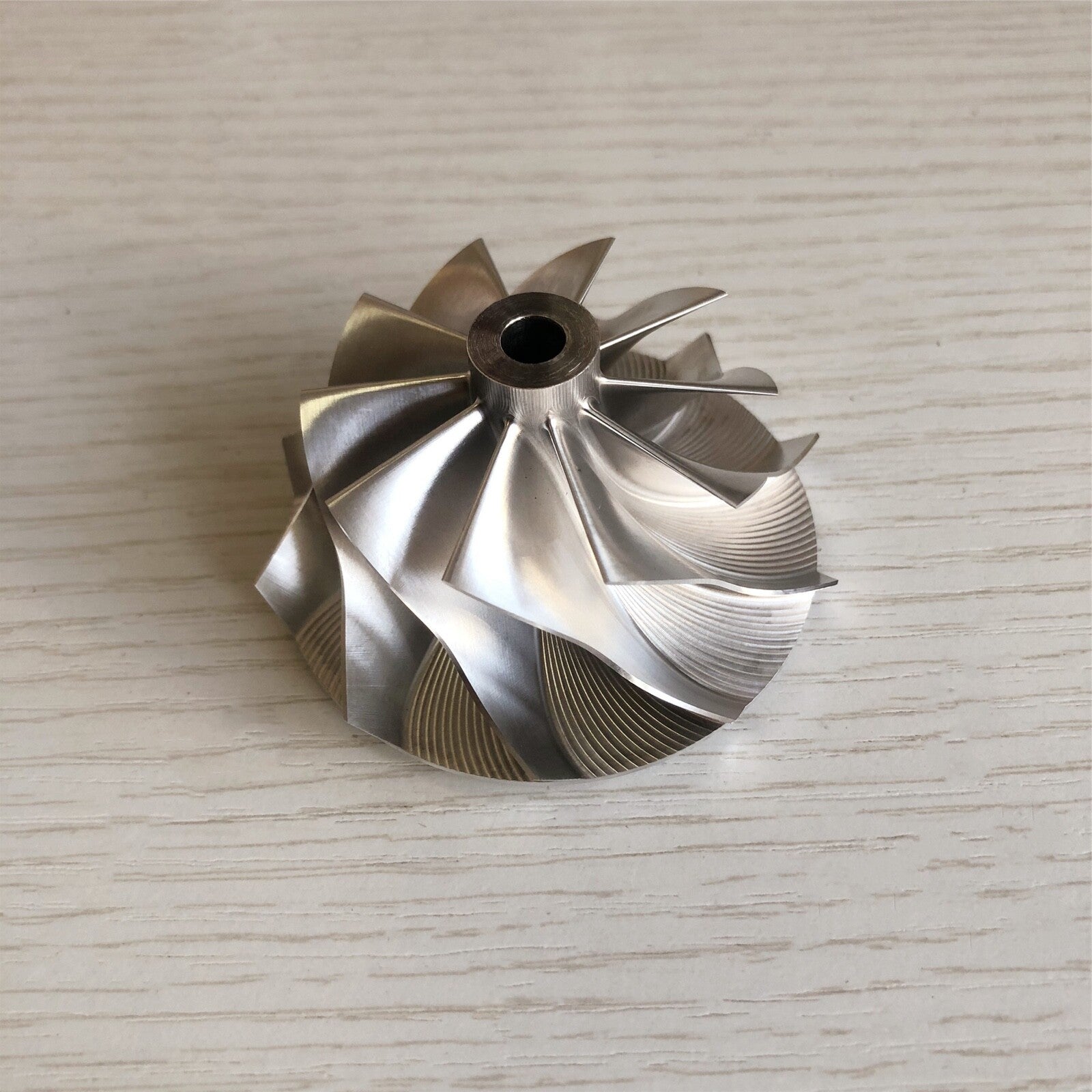 TB25 46.50/60.13 mm 10+0 Blade Turbine Milling/Blank Compressor Wheel