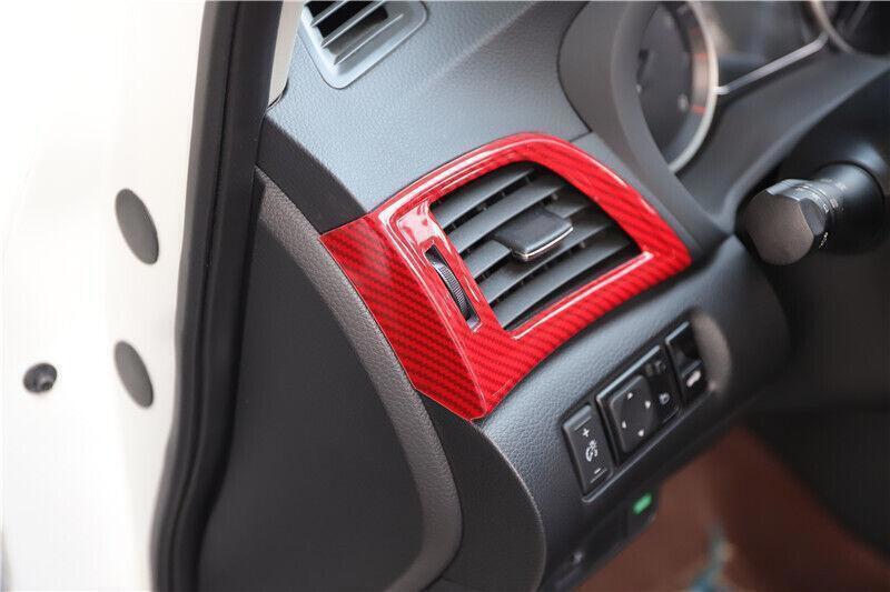 2P Red Carbon Fiber Left And Right Air Outlet Vent Trim for Nissan Sentra 13-19