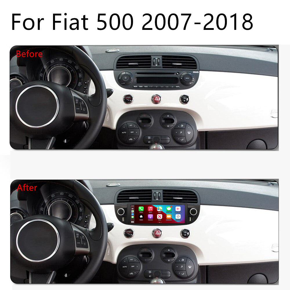 6.86W/ Carplay 2+32GB Car Stereo Radio GPS Navigation for Fiat 500 2007-2018