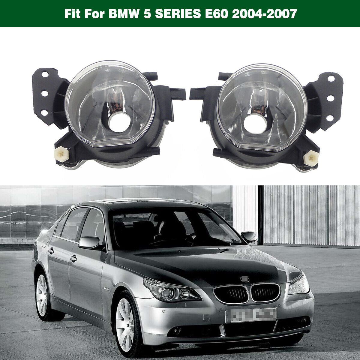 Front Bumper Clear Driving Fog Lights Lamps Pair for BMW 5series E60 2004-2007