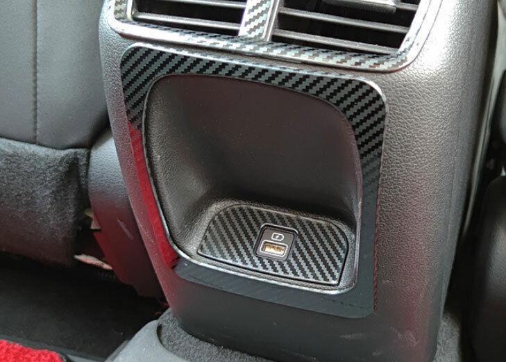 for Hyundai Sonata 20-22 Carbon Fiber Steel Rear USB Socket Control Panel Cover