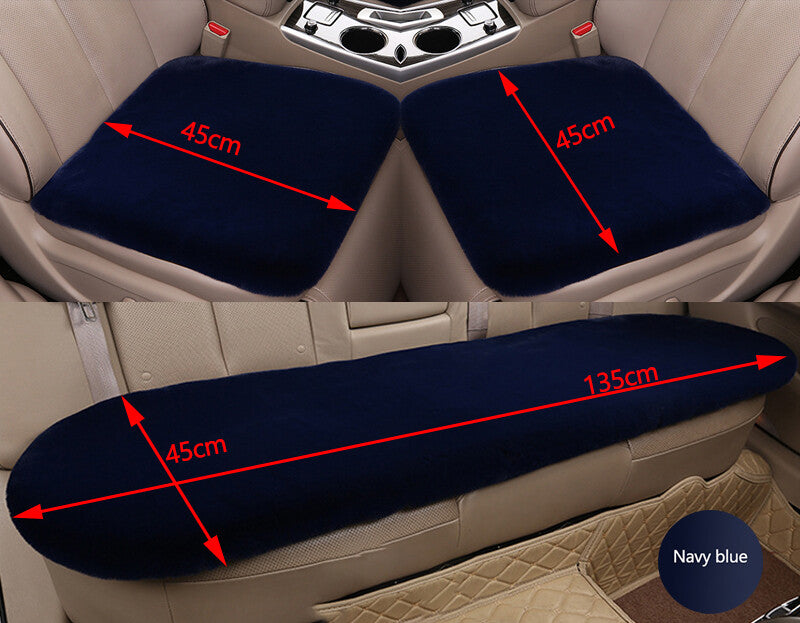 Car for Seat Cover Front Cushion Plush Soft Comfort Pad Protector Mat Warm Dark Blue