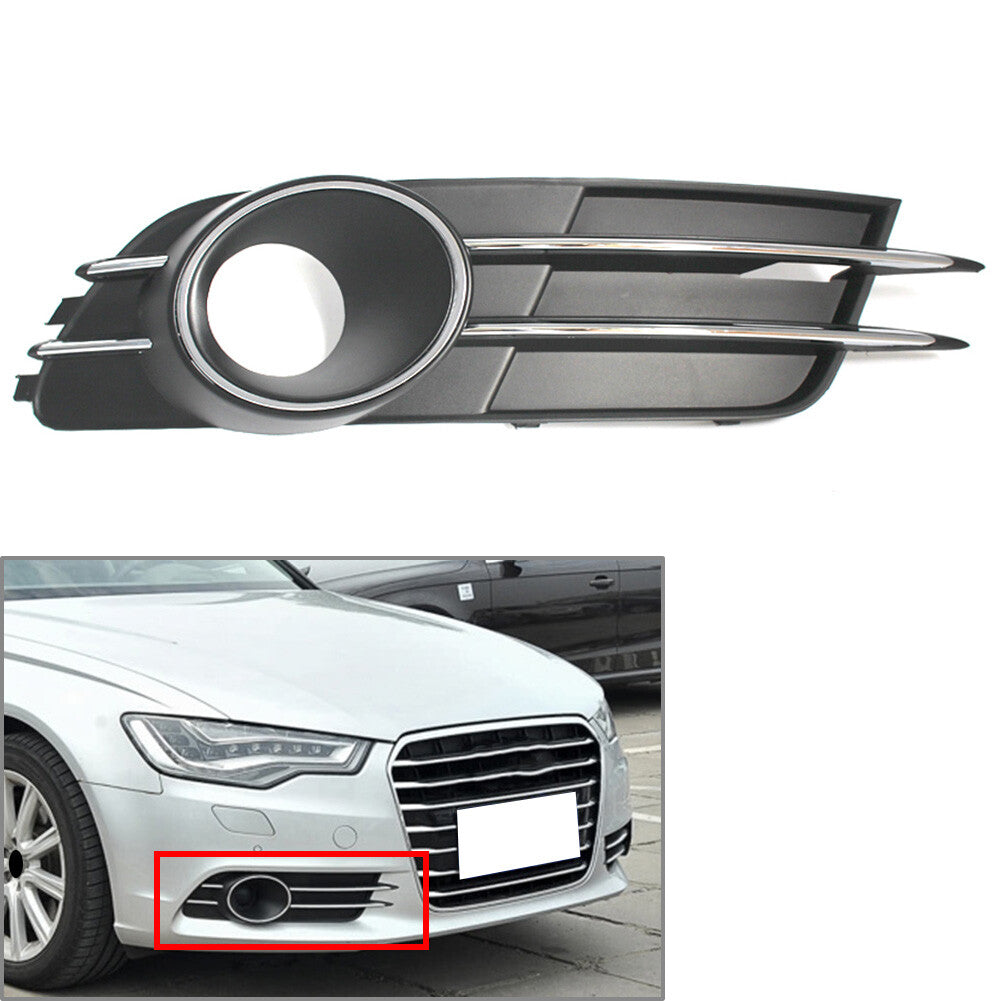 Lower Bumper Fog Light Lamp Grille Cover With Hole Right for Audi A6 C7 2011-15