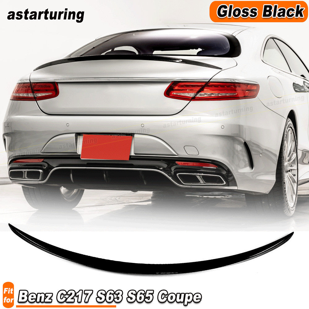 for Mercedes-Benz S-Class C217 S63 S65 AMG Coupe Gloss Black Trunk Spoiler Wing