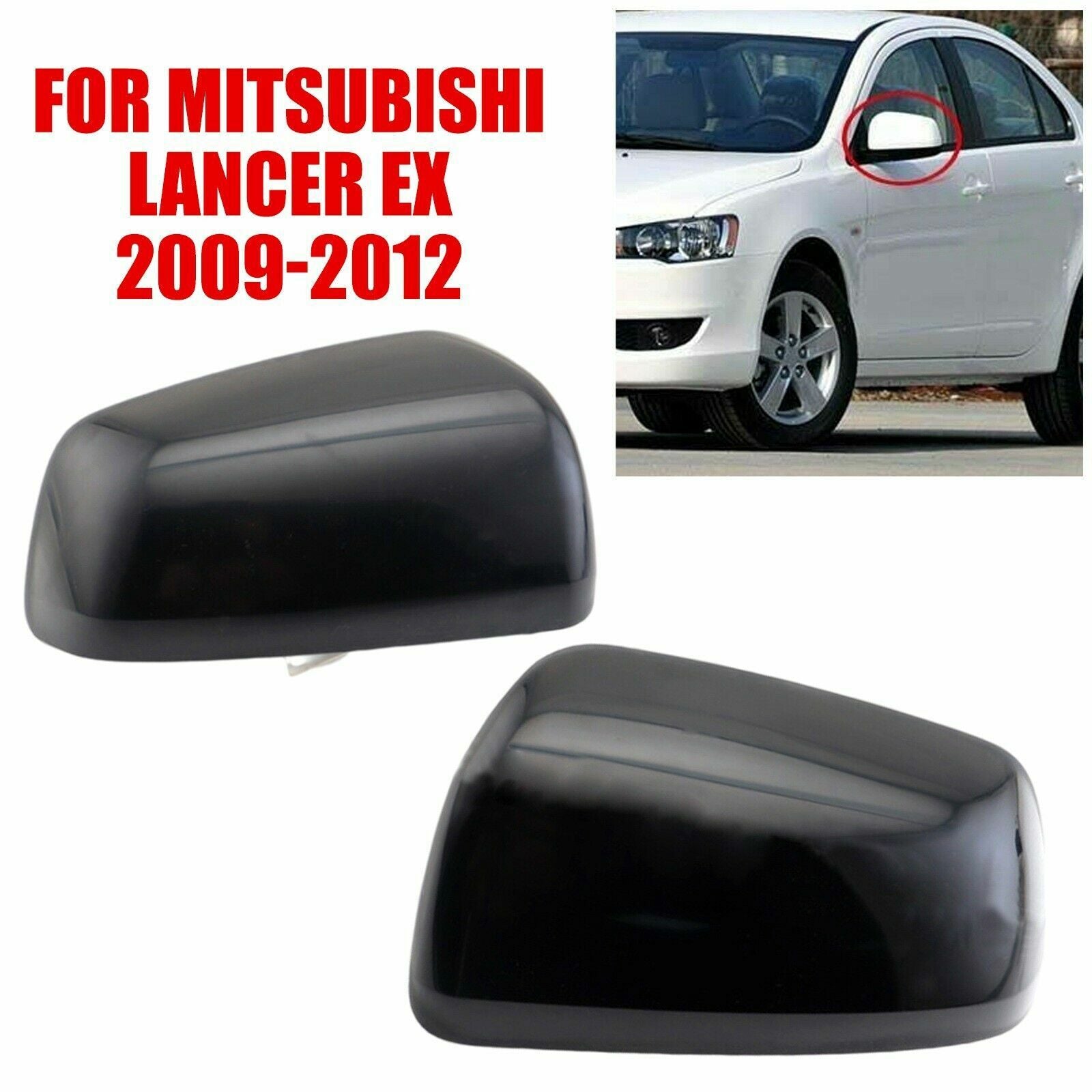 Car Rearview Mirror Cover fits for Mitsubishi Lancer EX 09-12 Side Mirror Shell AT