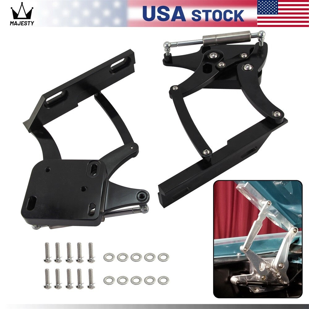 Billet Hood Hinge Kit Pair Left and Right Side for Ford for Mustang 1967-1969 Black