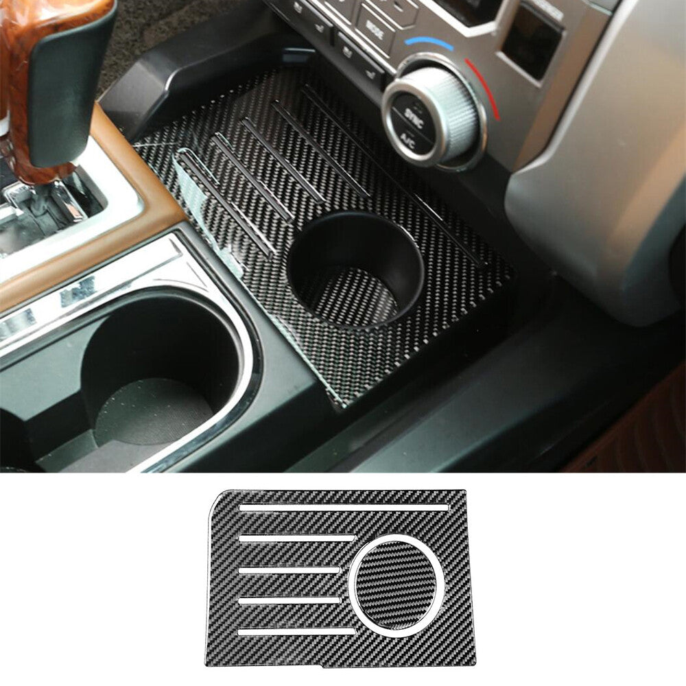 Carbon Fiber Central Console Storage Box Slot Mat Trim for T@yota Tundr@ 2014-21