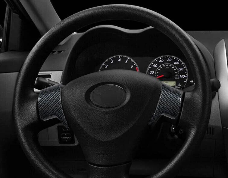Fit for Toyota for Corolla 2007-2013 Carbon Fiber Steering Wheel Switch Cover Trim