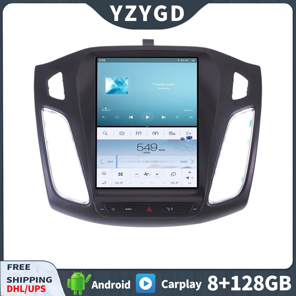 for Ford Focus 2012-2018 Stereo Android Car Radio CarPlay Receiver Screen 128GB