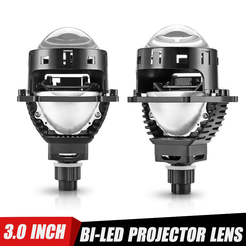 2X 3.0 inch Bi LED Projector Lens LHD Headlight Kit 6000K Hi-Lo H4 H7 9005 9006