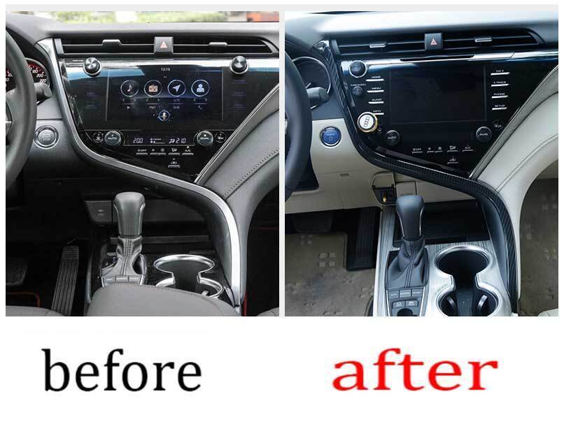 Central Console Instrument Strip Trim for Toyota for Camry 2018-2022 Carbon Fiber