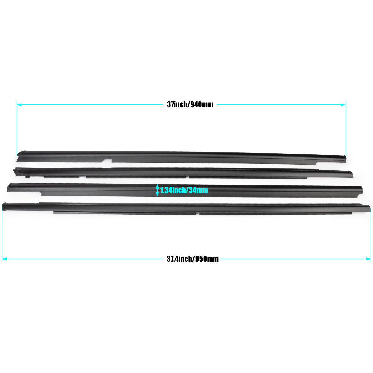4x 5757A017 Outside Window Weatherstrip Seal Belt Molding for Mitsubishi Lancer