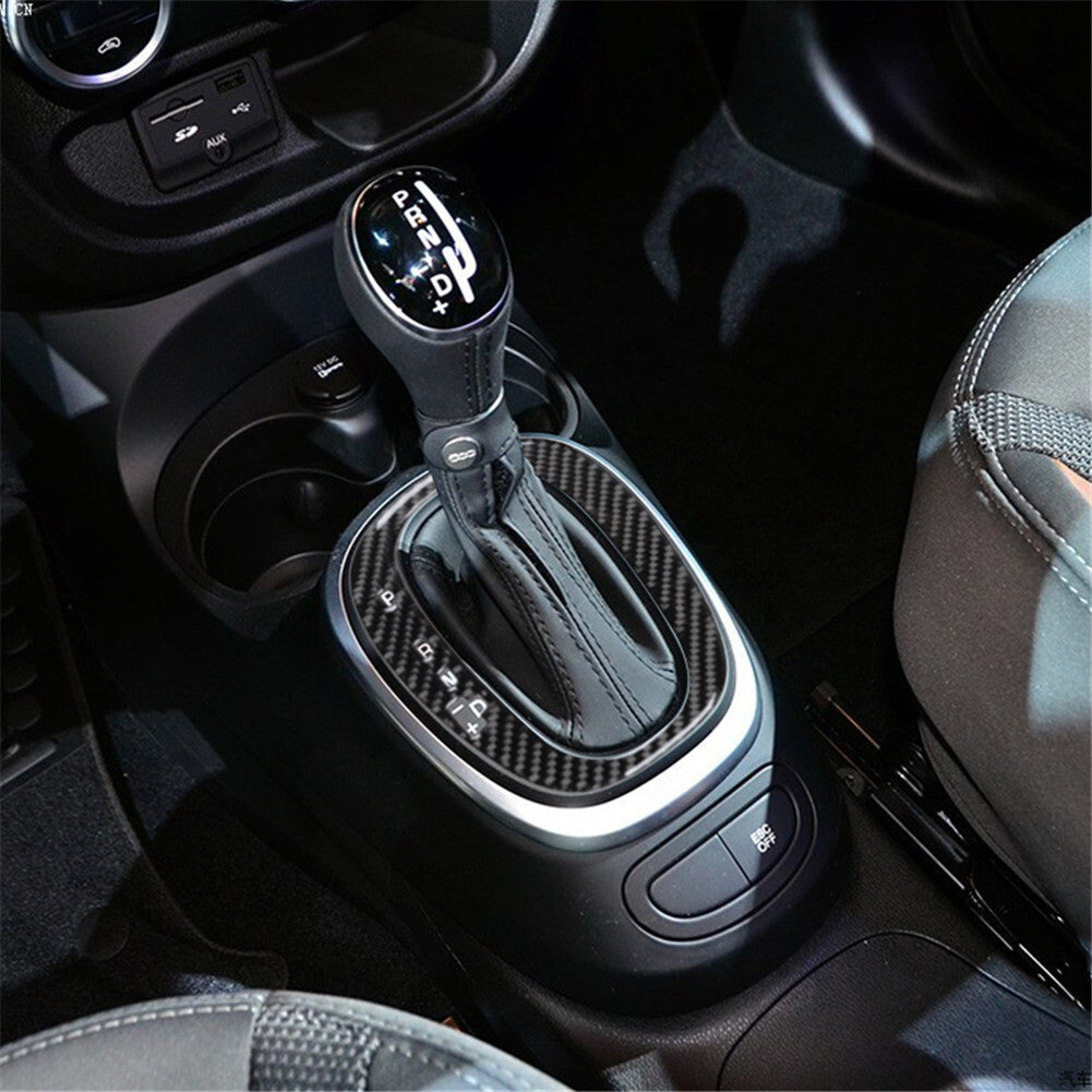 Carbon Fiber Automatic Transmission Panel Cover Trim for Fiat 500L 2014-2017