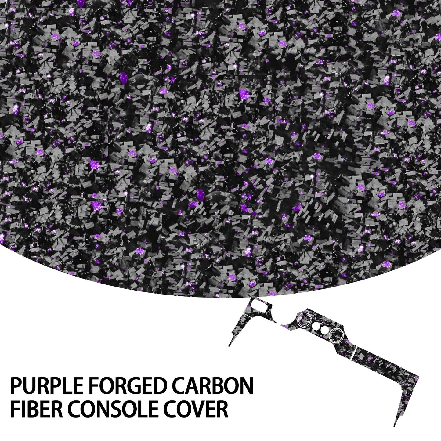 Purple Forged Carbon Fiber Console Dashboard Cover for Ford for Mustang GT 15-22 11x