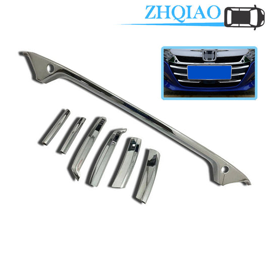 7pcs ABS Chrome Front Bumper Grill Grille Cover Trim Fits for Honda Accord 2018-2019