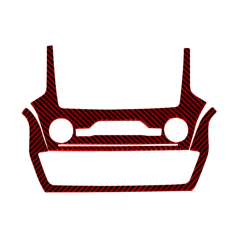 Red Carbon Fiber Center Radio A/C Button Cover Trim for Ford Explorer 2020-2023