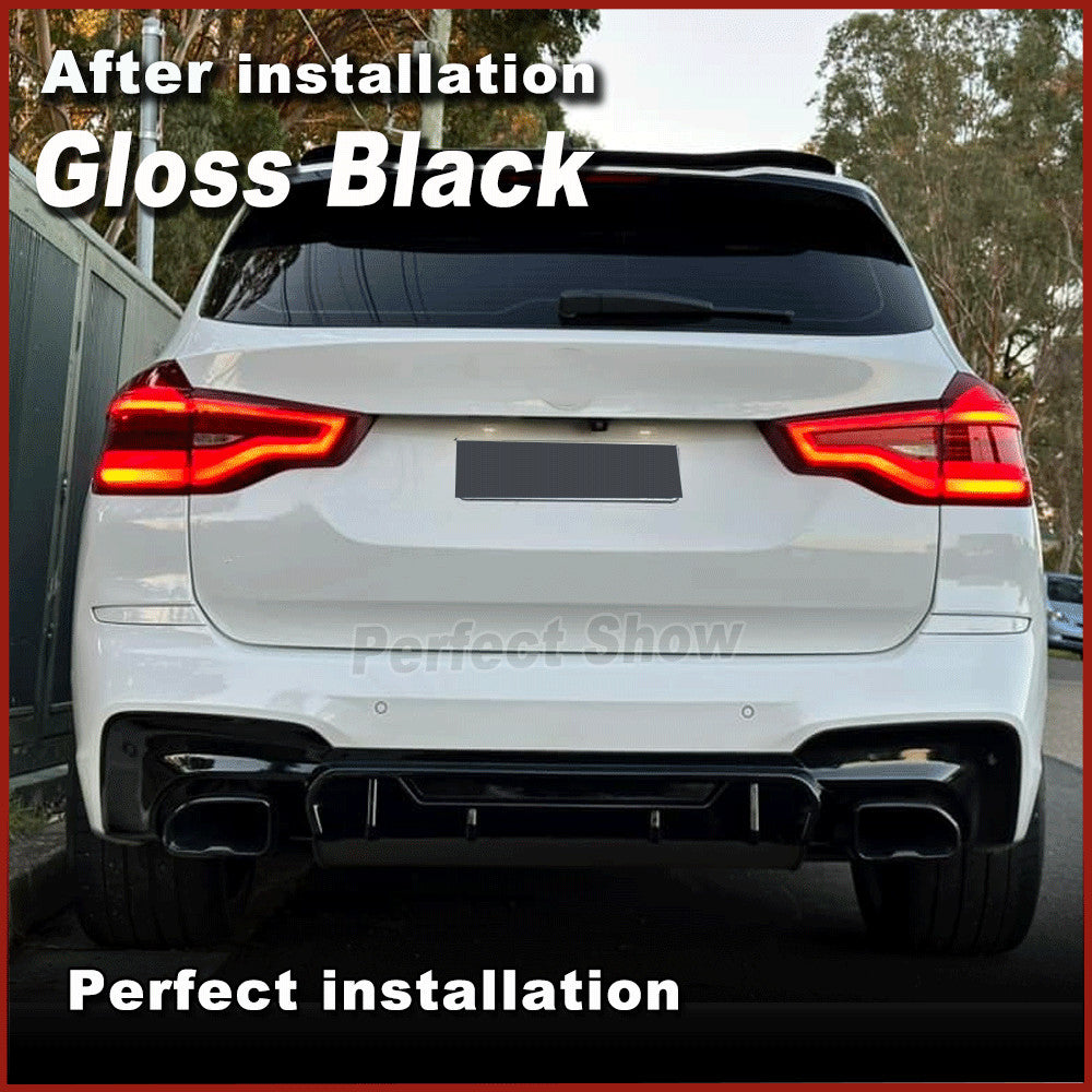 for BMW X3 M40i Sport Rear Bumper Diffuser Spoiler Bodykit PP Glossy Black 18-19