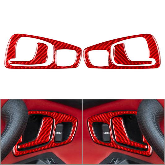 Interior Door Handle Cover Trim for Honda S2000 2004-2009 Carbon Fiber Red Car
