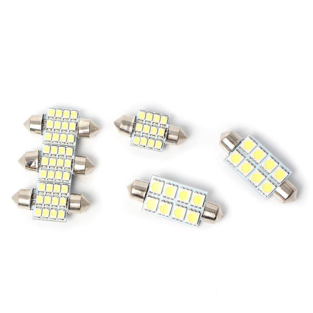 14x Car White LED Lights Interior Package Fit T10 31mm Map Dome + License Plate
