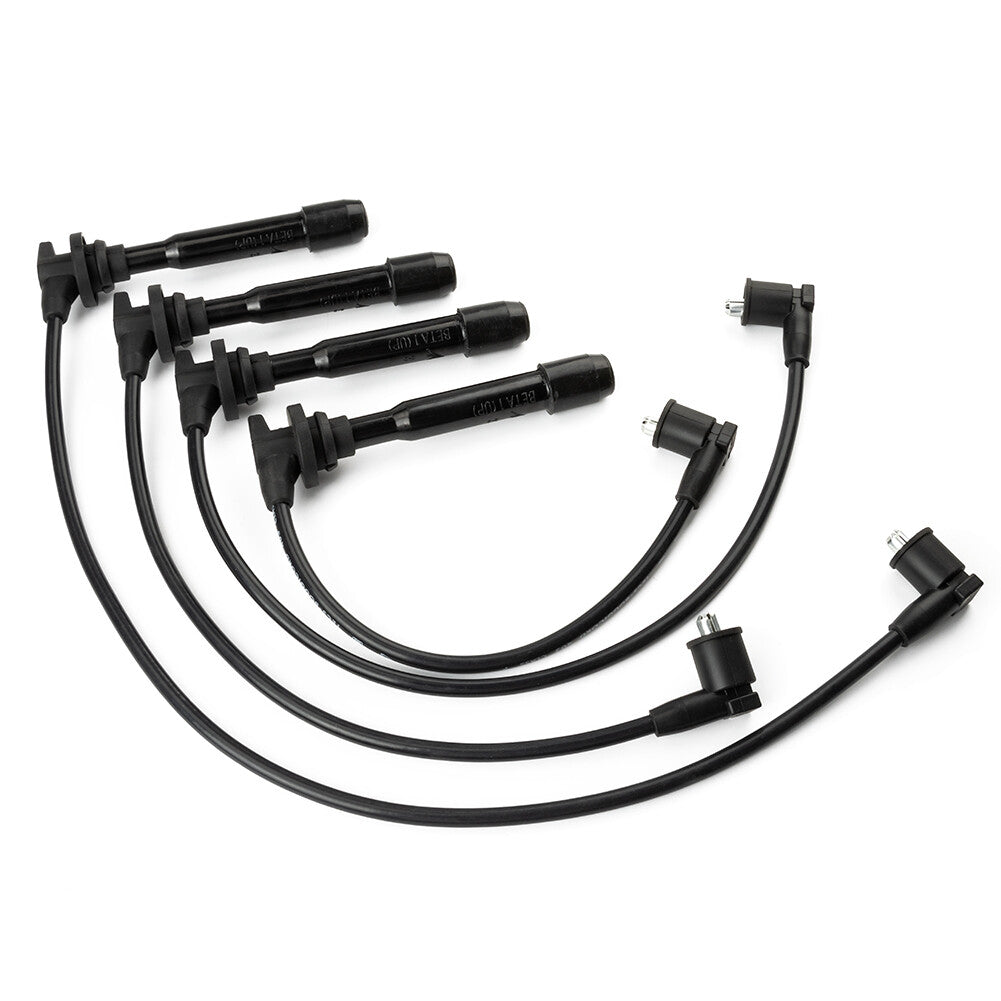 4-Piece Spark Plug and Ignition Wire Kit for Hyundai for Elantra Tiburon and for Kia Spectra Soul L4