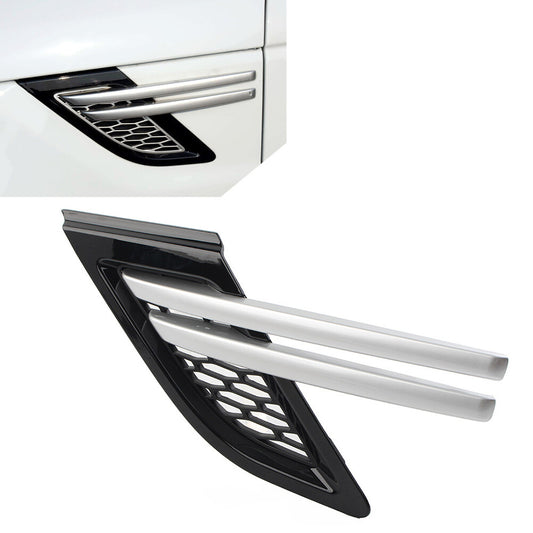 Trim Front Fender Air Vents Grill Left Black+Silver for Range Rover Sport 14-17