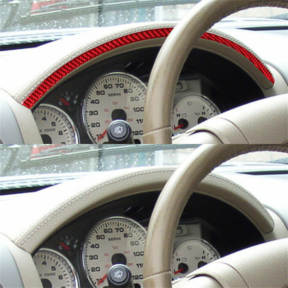 Red Carbon Fiber Inner Dashboard Panel Decorative Trim for Ford F150 FX4 2004-08